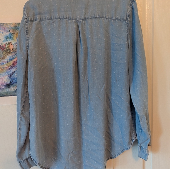 Light Blue Large Button-Up Shirt Lyocell - Picture 7 of 7